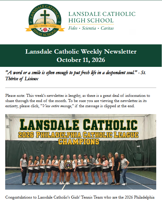 Weekly newsletter cover for October 11