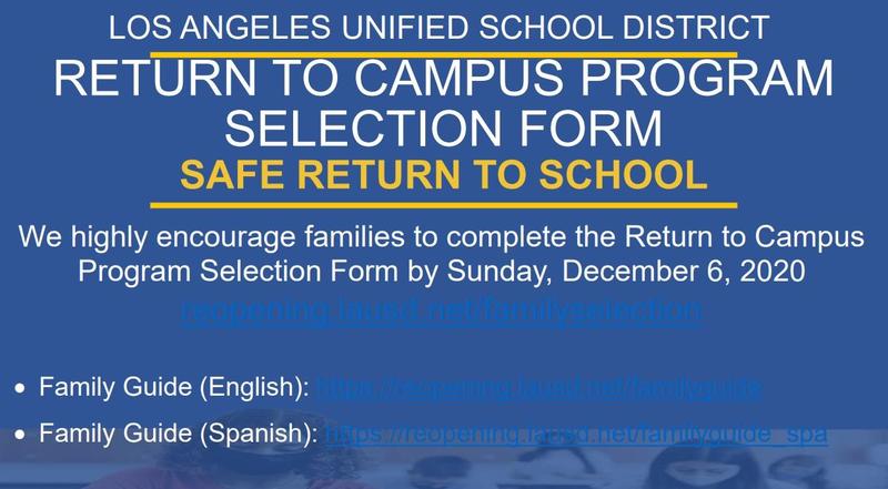 Return to Campus Program Selection Form - Safe Return to School Featured Photo