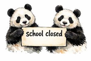 Pandas school closed sign.jpg