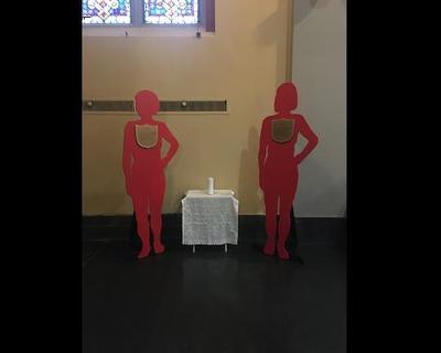 Domestic Violence Awareness: Silent Witness Display in Back of Church Featured Photo