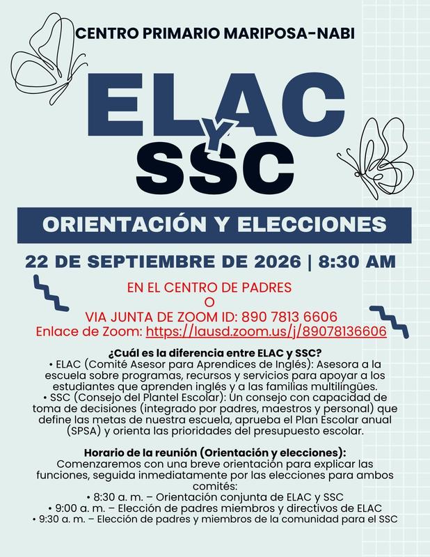 Orientacion y Eleccion del ELAC y SSC