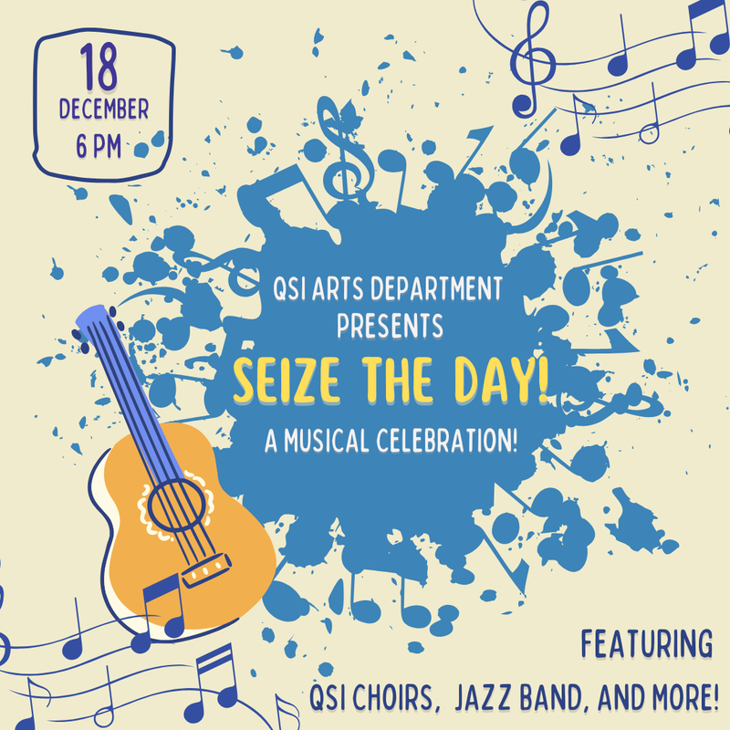 A Flier for Seize The Day - A Musical Celebration happening on Thursday, December 18th at 6PM