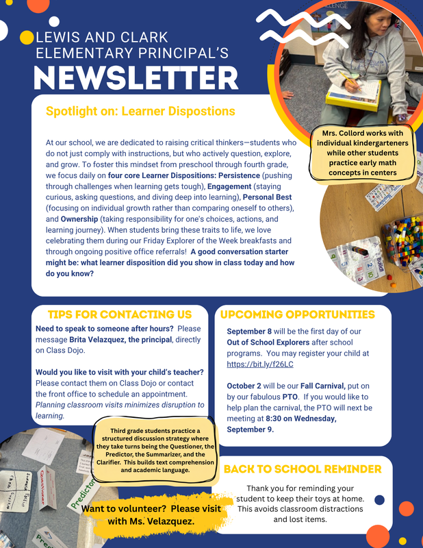September 2026 Principal's Newsletter Thumbnail Image