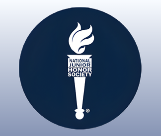 NJHS logo on a navy circle with an ombre dark blue to light gray background