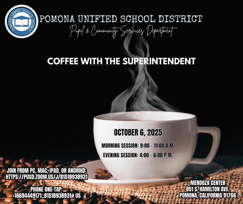 Save the Date, Coffee with the Superintendent