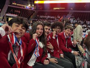 Memorial media students posing with their state medals at the competition