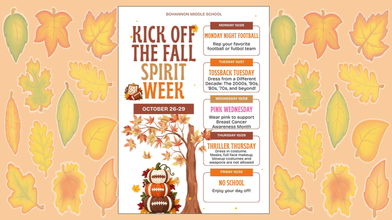 Spirit Week October 26th-29th Featured Photo