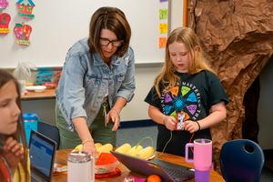Oak Ridge gifted and talented students working on their musical inventions