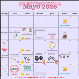 Calendario de mayo