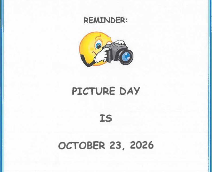 Reminder: Picture Day is October 23, 2026