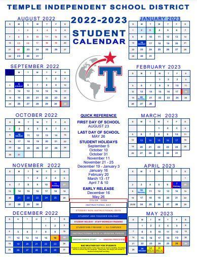 New School Calendar 2022-2023 | Hector P. Garcia Elementary School