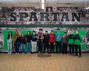 Group of students pose together