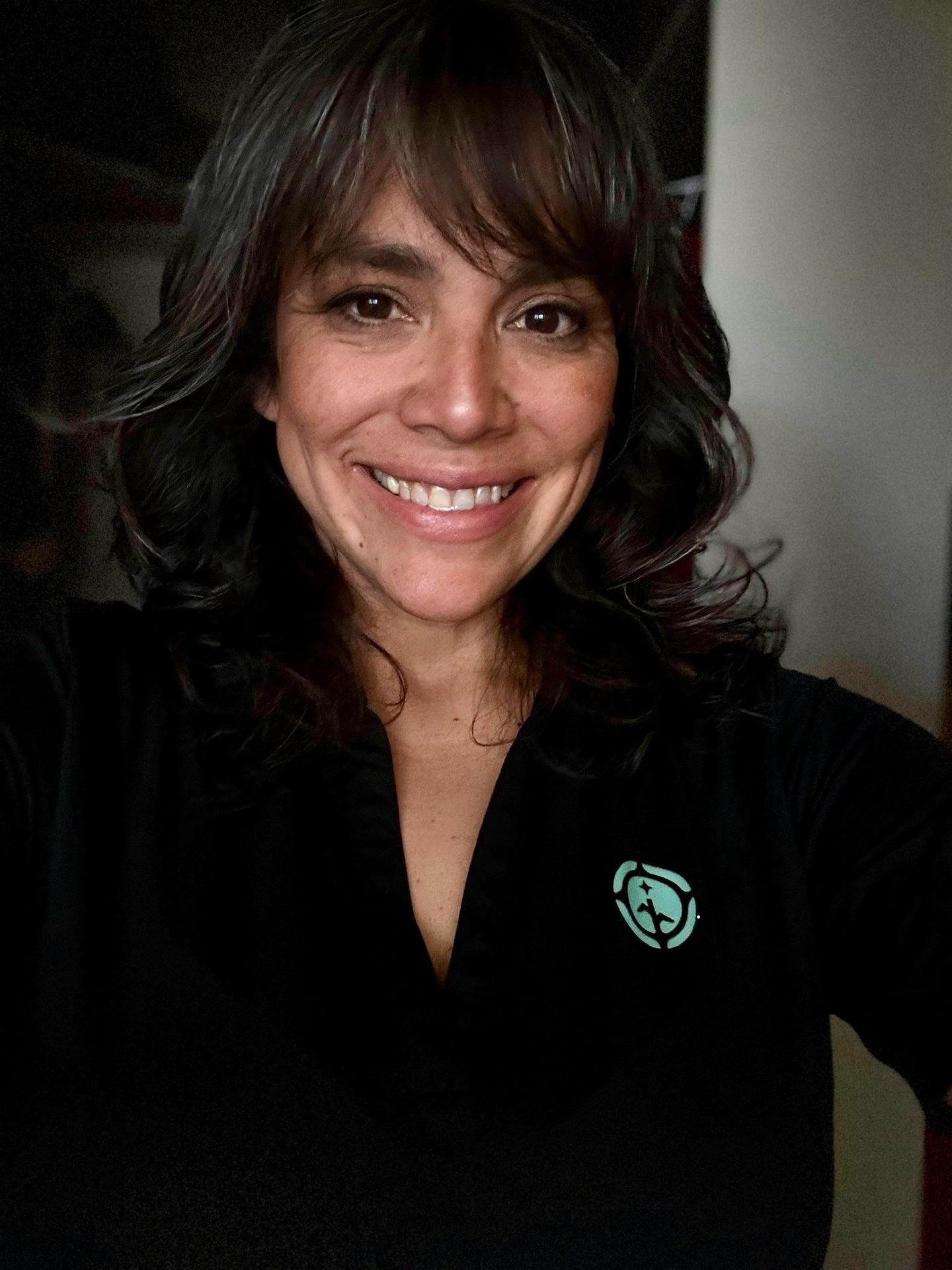 Woman Smiling with NACA tshirt 