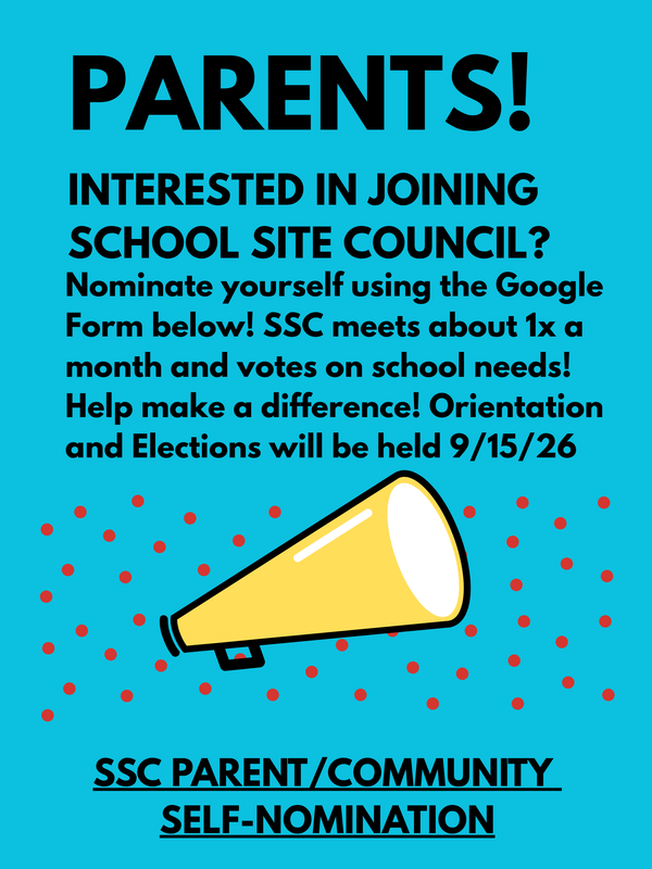 SSC Parent Orientation and Elections 9/15/26