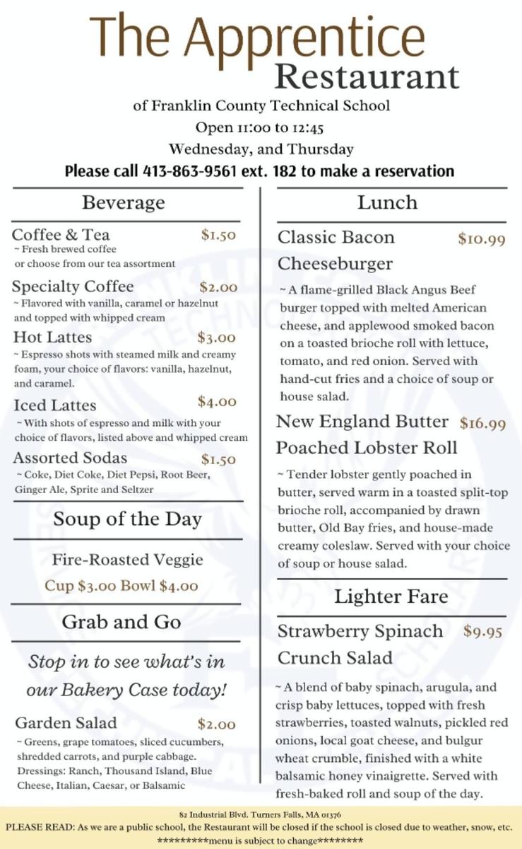 Apprentice Menu May 14-15