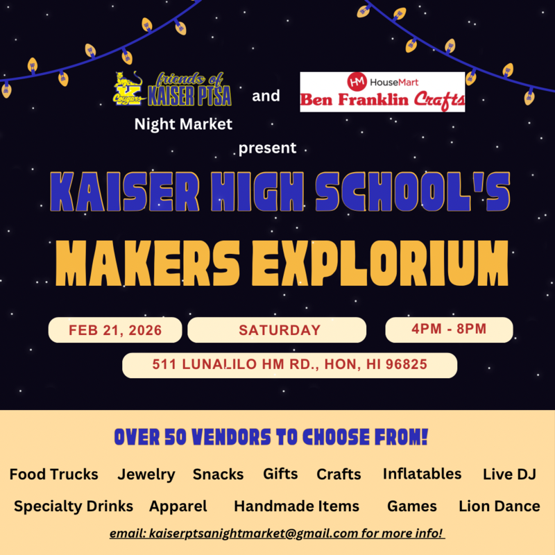 MAKER’S EXPLORIUM KAISER HIGH NIGHT MARKET Featured Photo