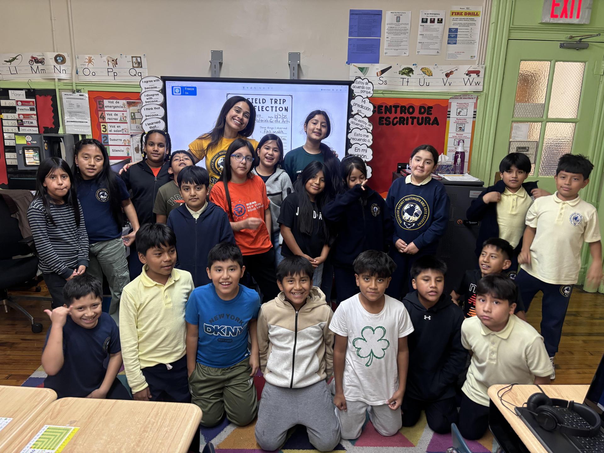 group of students smiling in a group