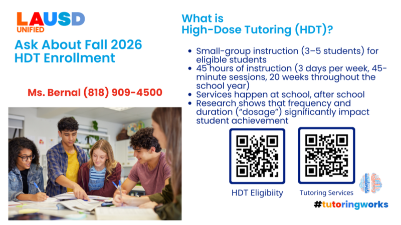 High Dose Tutoring after school 3 days a week