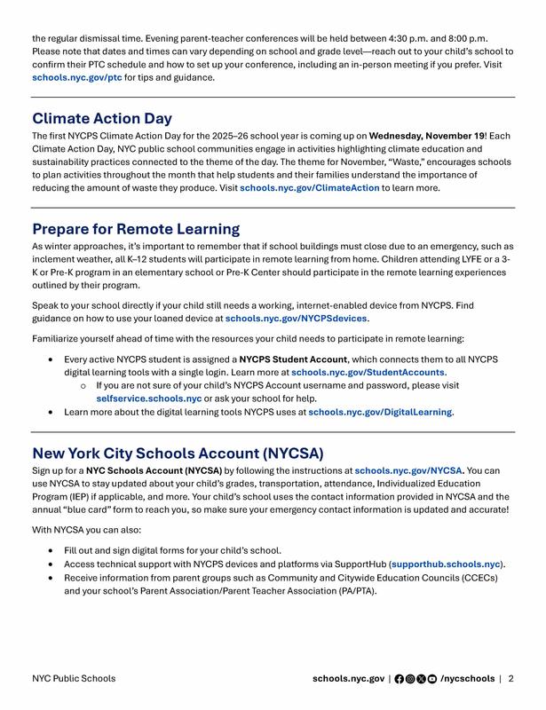 november 2025 nycps family update Page 1