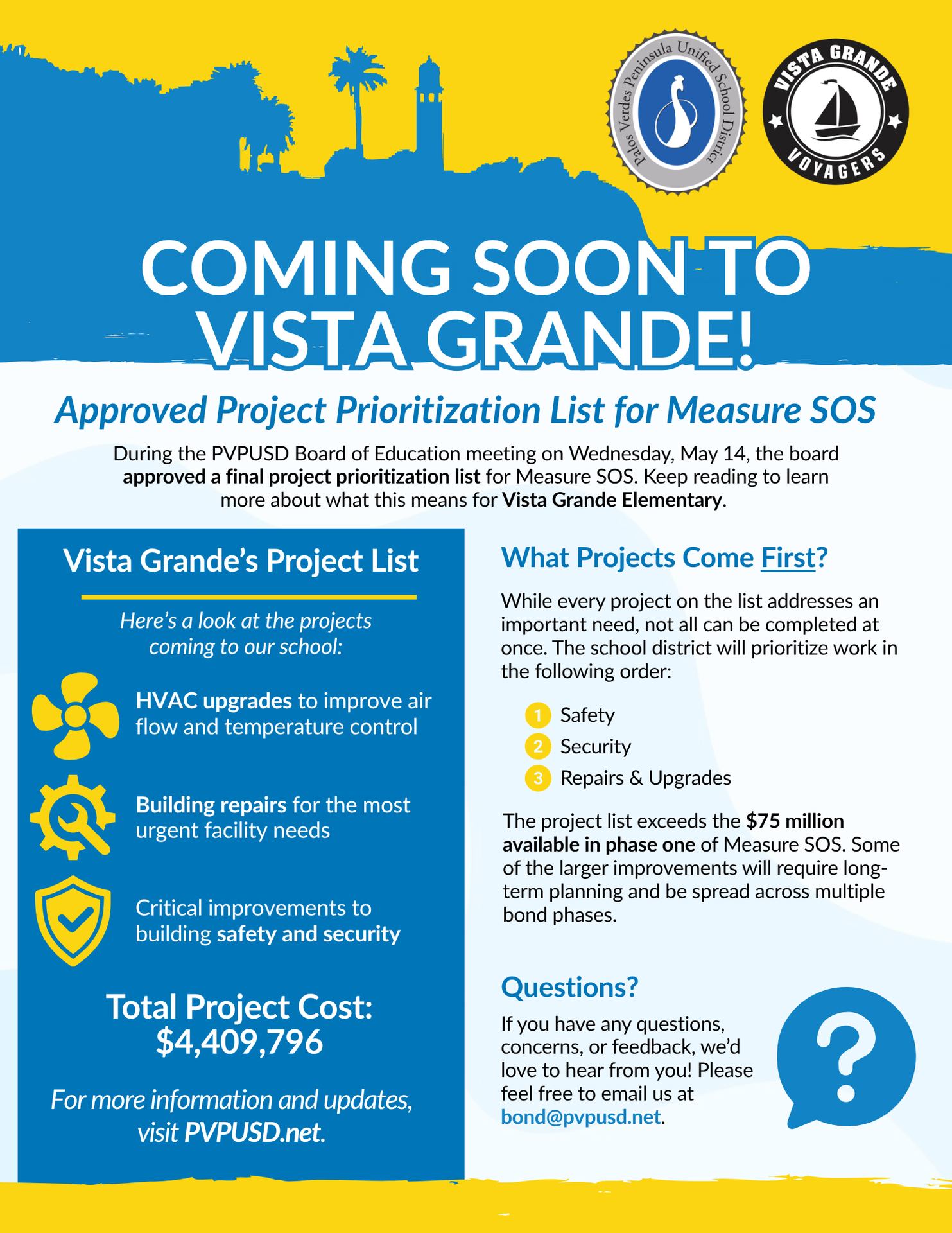 Coming Soon - Approved Project Prioritization List for Measure SOS