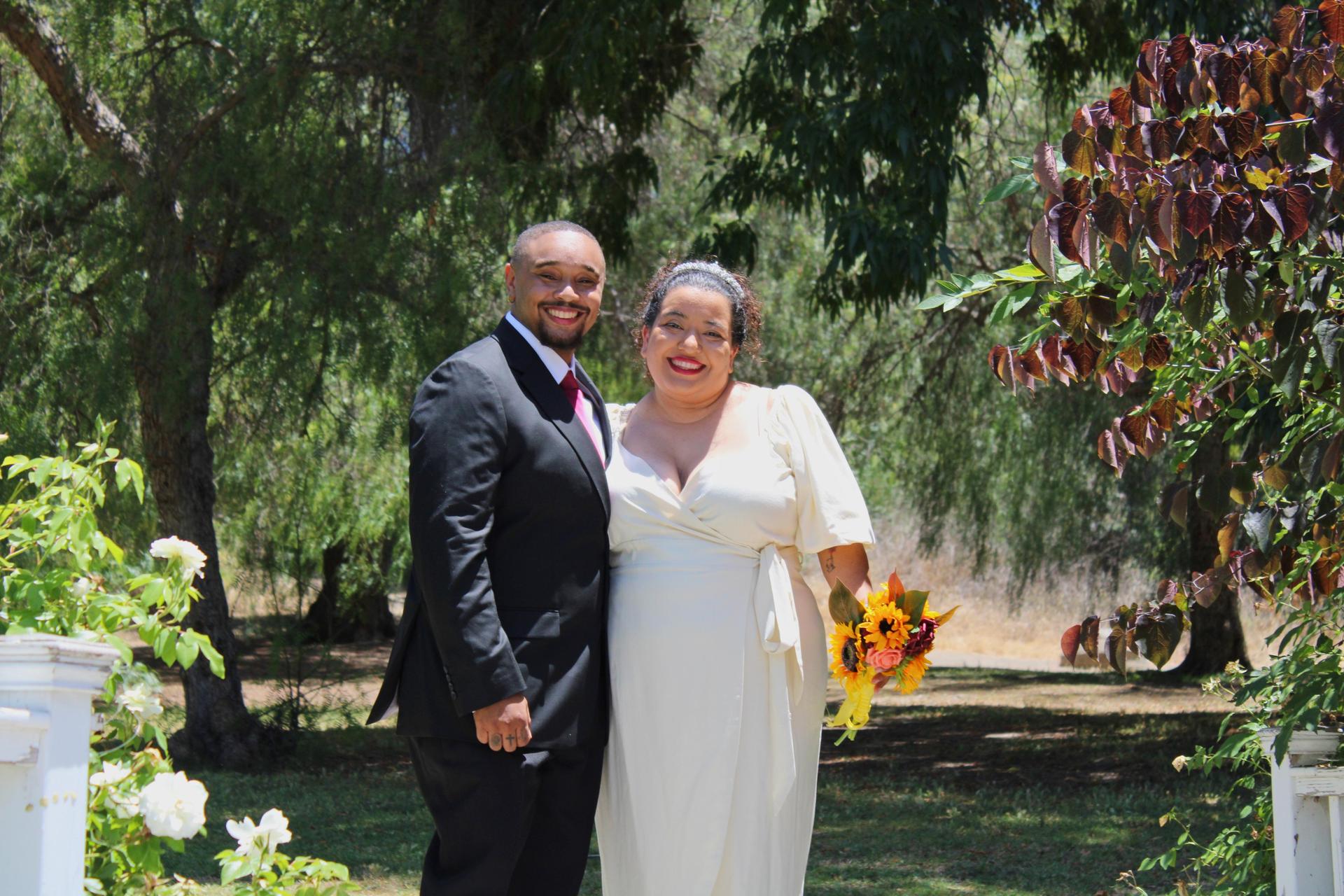 Mrs. Finlay and her husband at their wedding June 2025