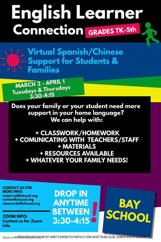 English Learner Connection March 2nd-April1st Tues. and Thurs. 3:30-4:15. Featured Photo