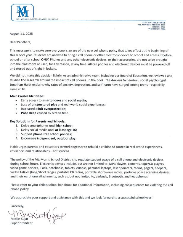 Cell phone letter