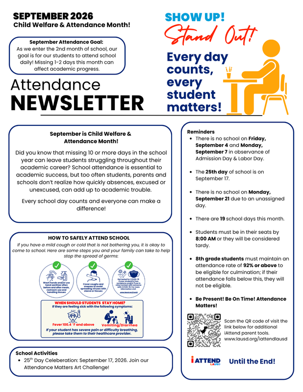 NMS-September 2026 Attendance Newsletter