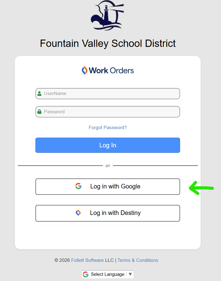 IT Support Login Page