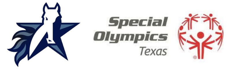 Logos of a wolf and Special Olympics Texas side by side.