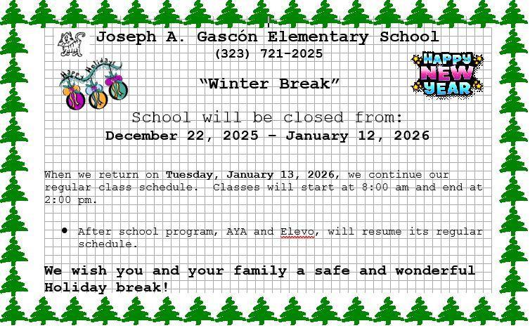 winter break message