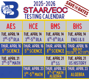 STAAR EOC Testing Dates