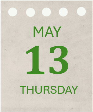 Picture of date May 13 Thursday