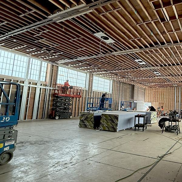 new structural walls added to gym