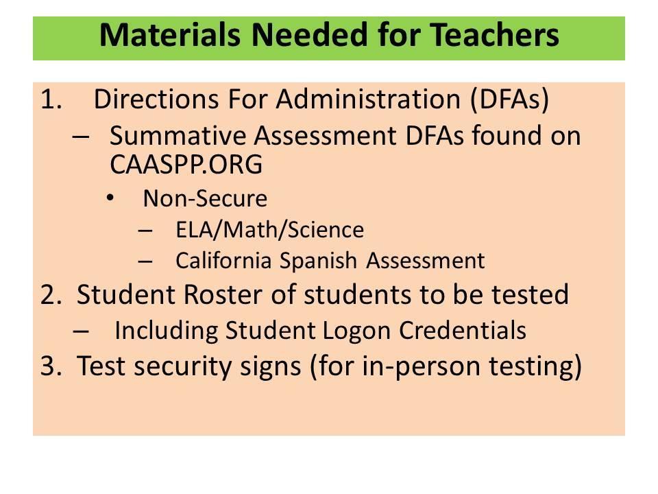CAASPP Summative Preparation and Preview _ Before Tests Testing