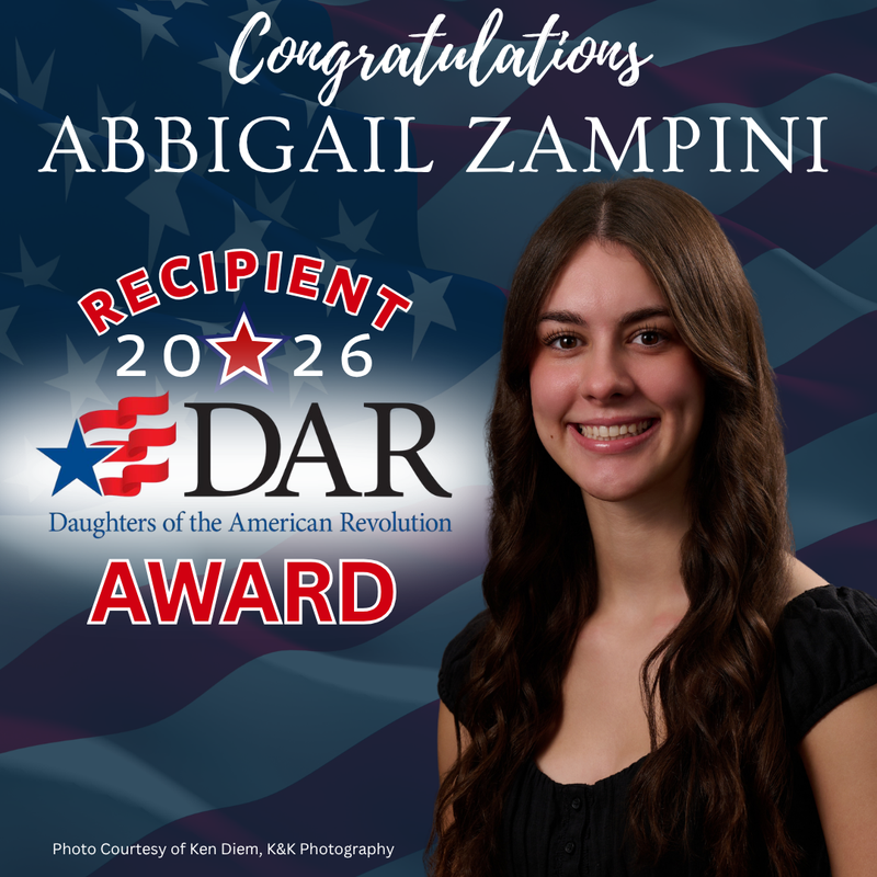 Photo of Zampini with patriotic background