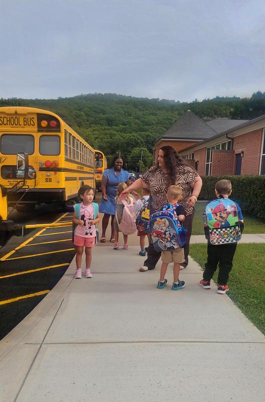 principal greets student on first day