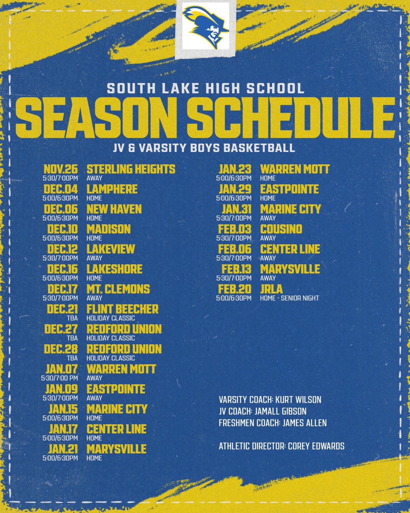 Central Middle School Sports Schedule