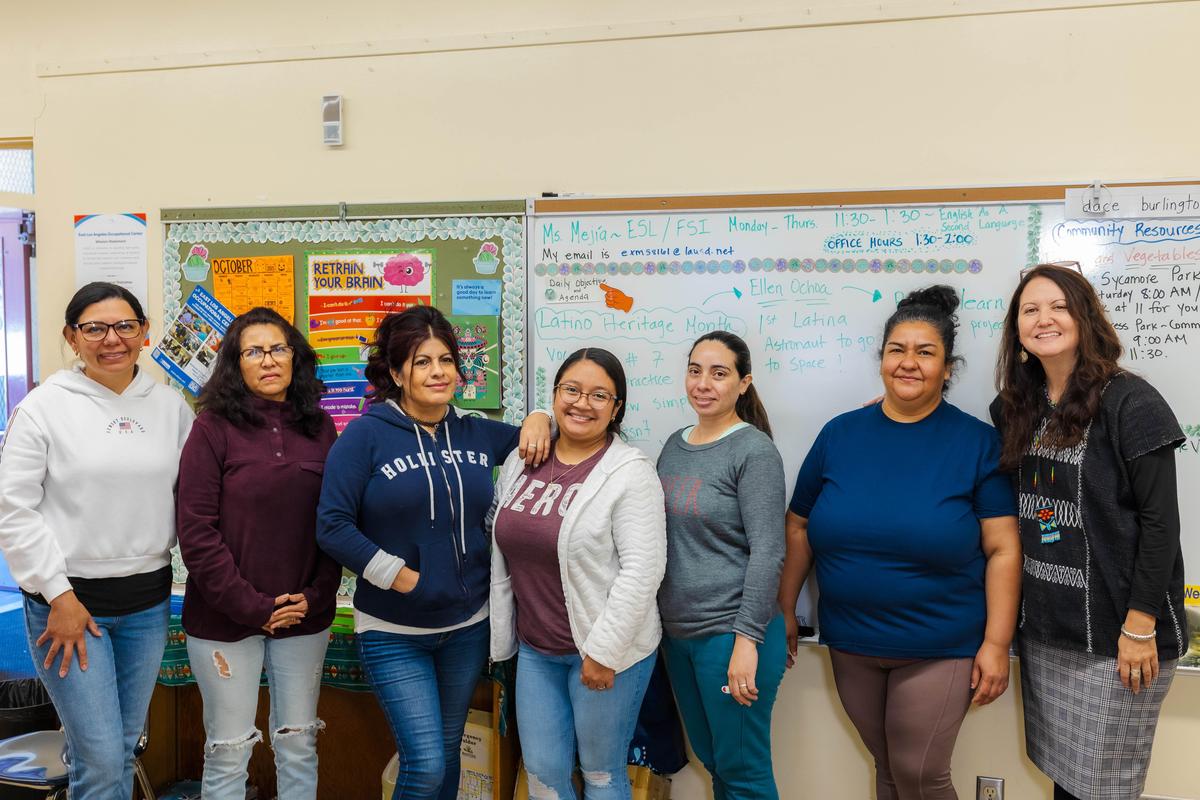 ESL student working with a classmate.