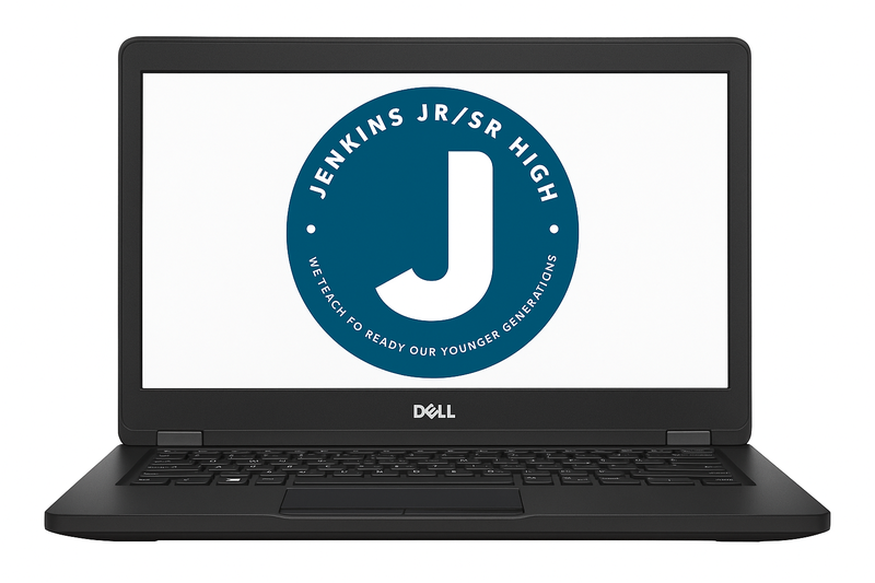 Picture of laptop with Jenkins logo on the screen.