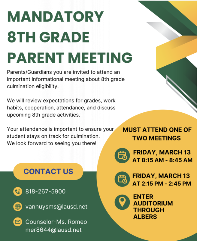 MANDATORY 8TH GRADE PARENT MEETING