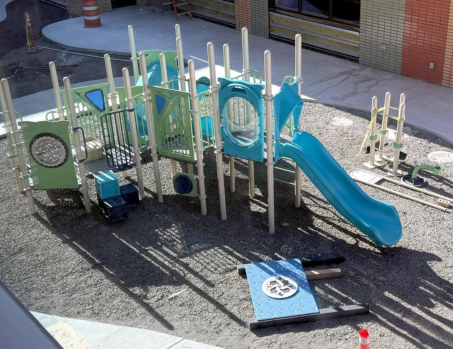 pre-k play structure nears completion