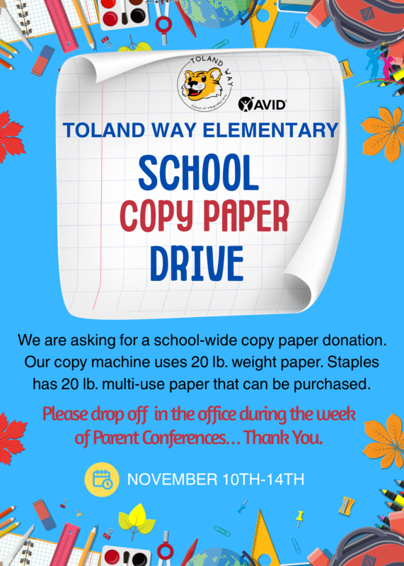 School Copy Paper Drive