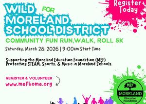 Wild for Moreland flyer with paint splotches and runners