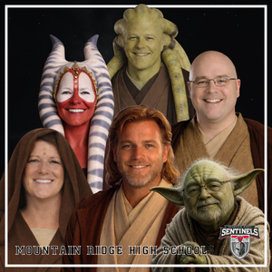 MRHS Admin Team as The Jedi High Council for Spirit Bowl Week