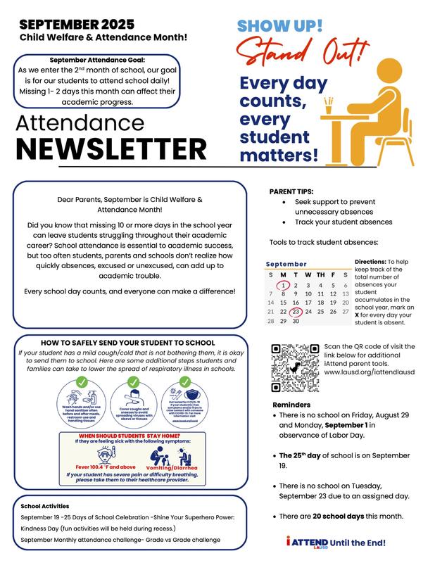 September Attendance Newsletter