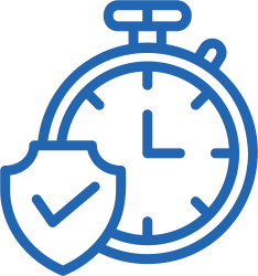 Clock icon with shield