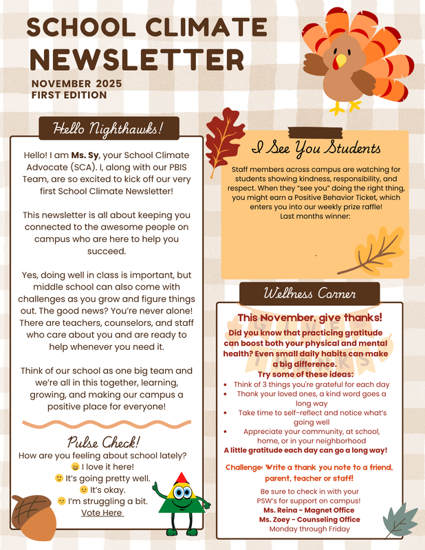 School Climate Newsletter - November 2025 Featured Photo
