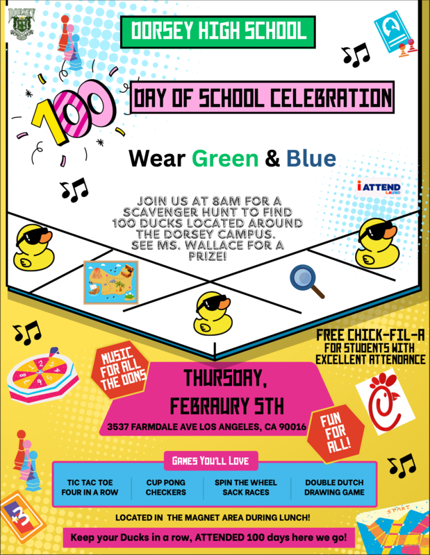 100 days of school celebration flyer
