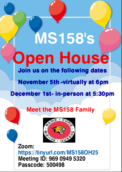 flyer with open house dates